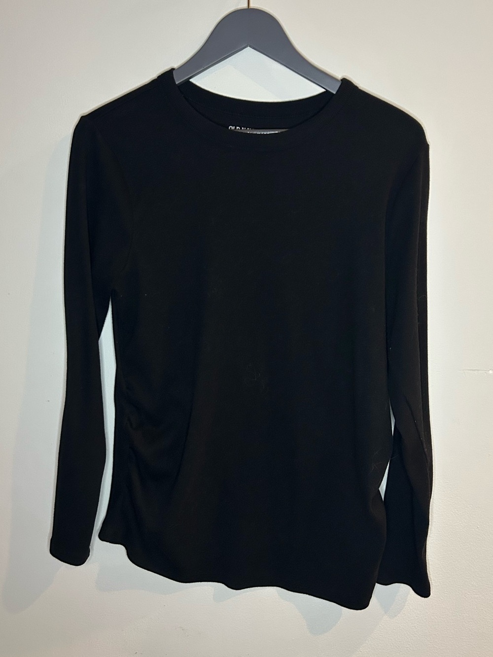 Old Navy Black Ribbed Maternity Long Sleeve Tee XL